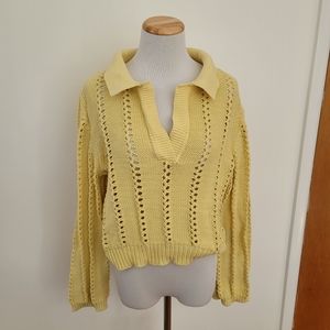 Jonathan Simkhai Berenice Polo Sweater Buttercup Yellow Size M Pre-owned
